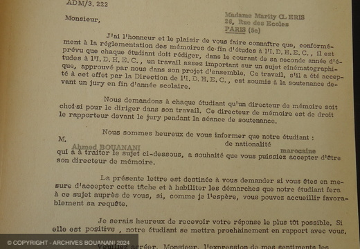 1962 10 06 CLERIS TESSONNEAU MEMOIRE