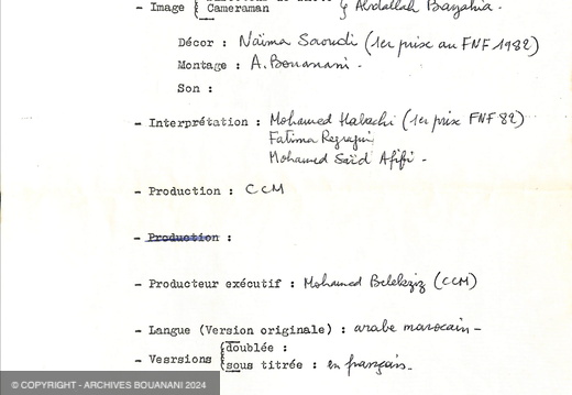 FNF questionnaire destine aux metteurs en scene de film marocains AB Le Mirage p3