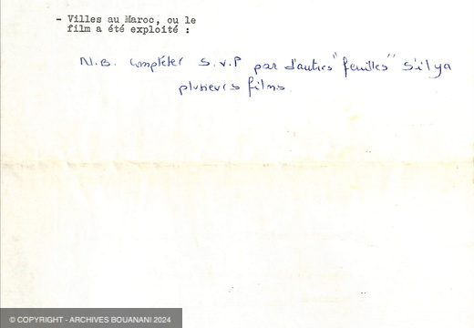 FNF questionnaire destine aux metteurs en scene de film marocains AB Le Mirage p3 verso